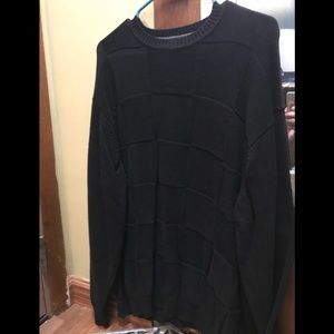 Mens Haggar Black Quilted-Look Haggar Sweater